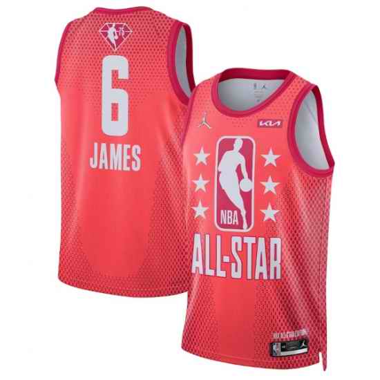 Men 2022 All Star 6 LeBron James Maroon Stitched Basketball Jerse